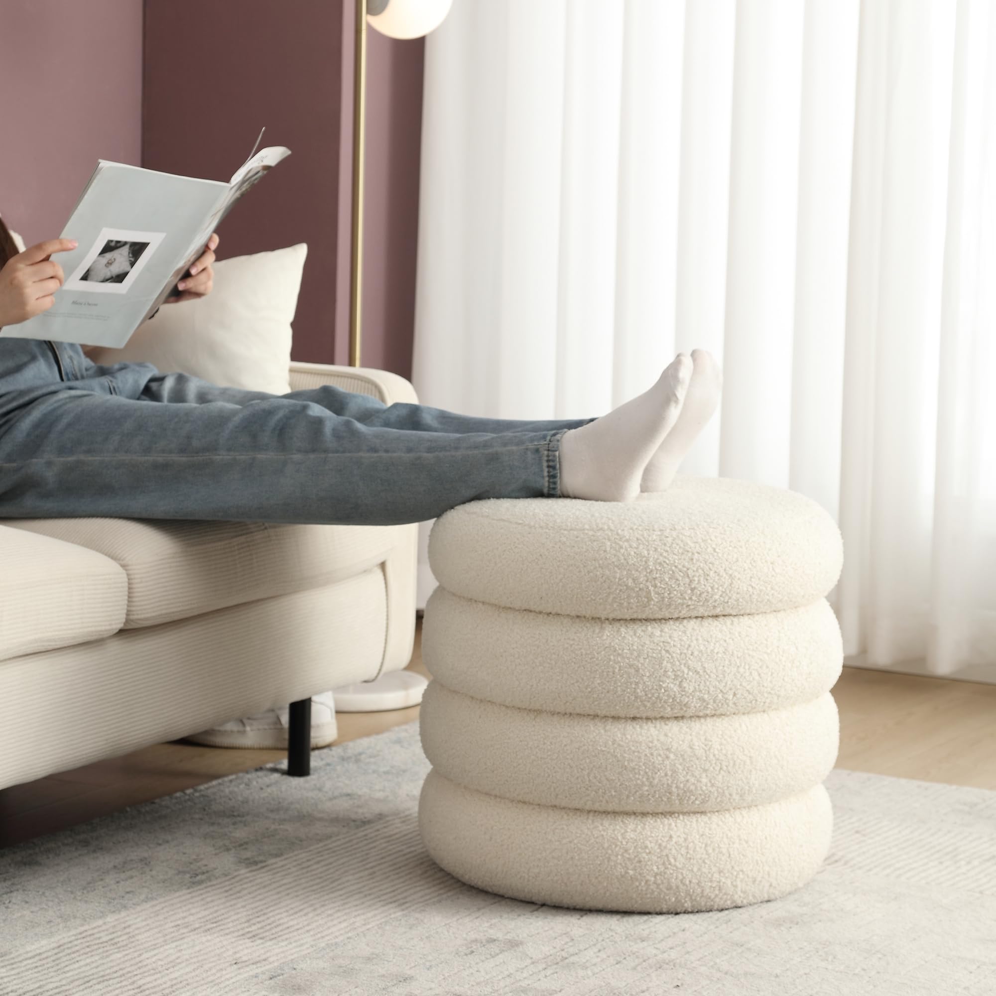 Zibeths ottoman as footrest